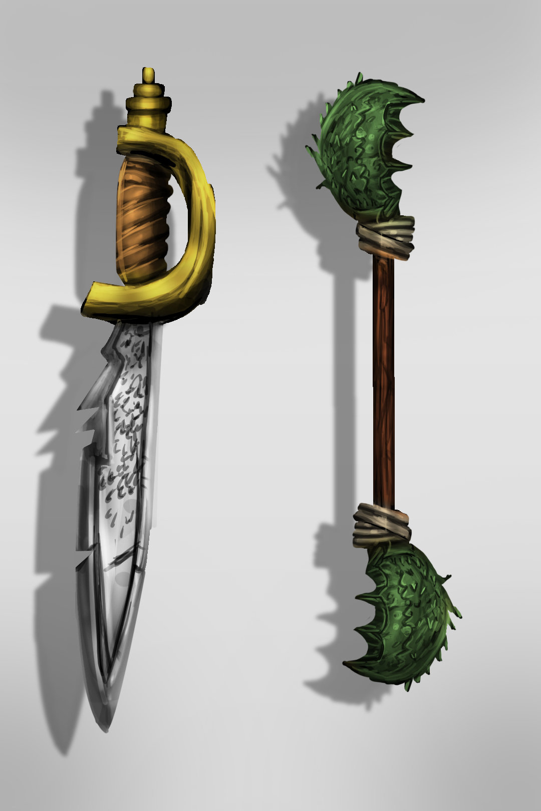 Artstation Sword And Double Edged Pincer Staff Michael Philp