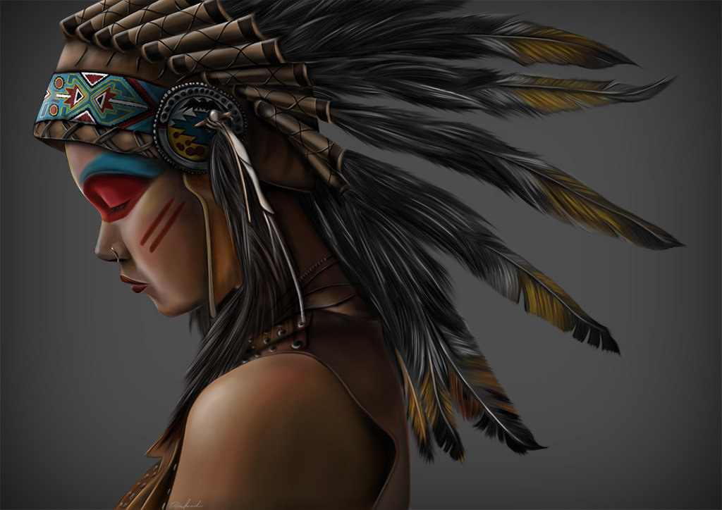Artstation American Indian Girl Davide Franceschini