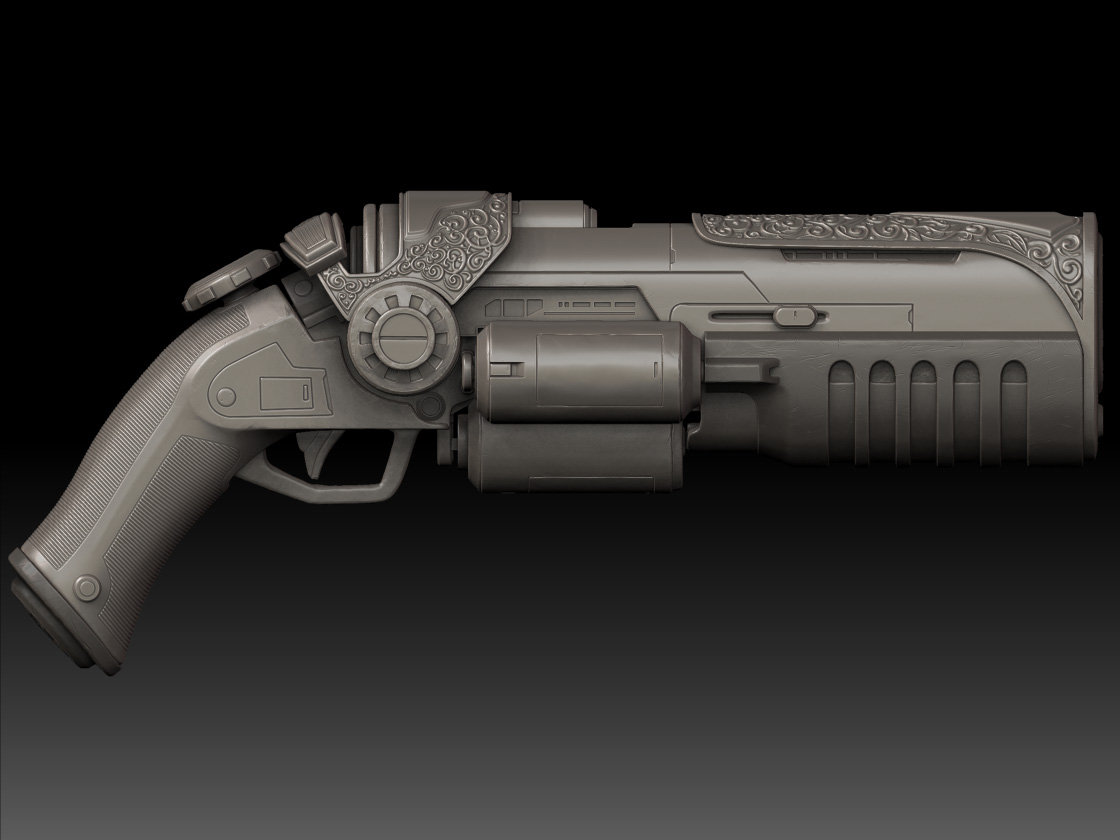 fantasy sci fi weapon zbrush