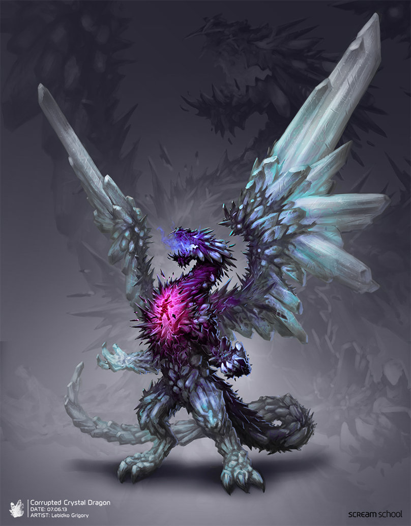 Artstation Corrupted Crystal Dragon Grigory Lebidko