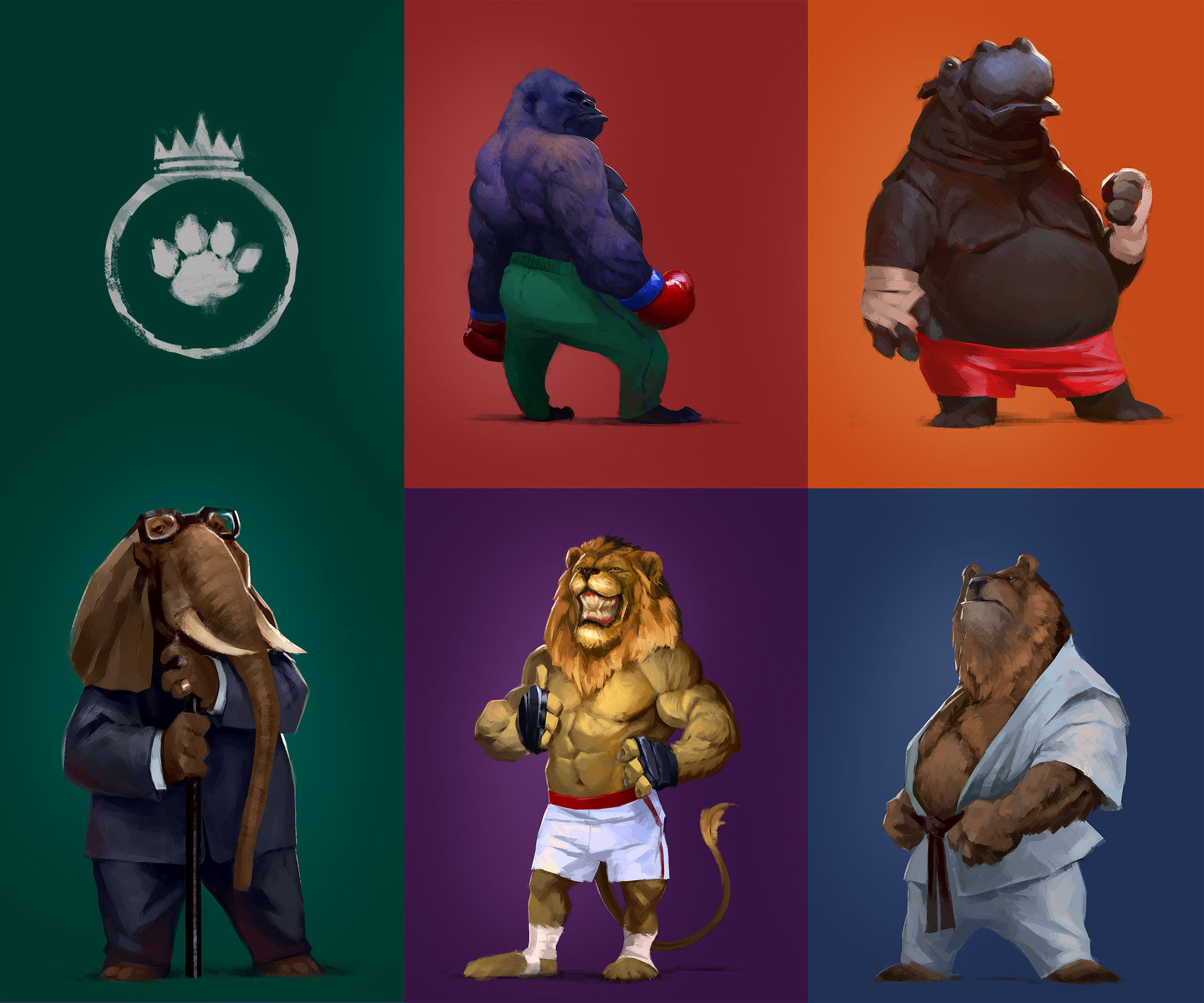 ArtStation Animal fighting, Igor Podmogilnikov