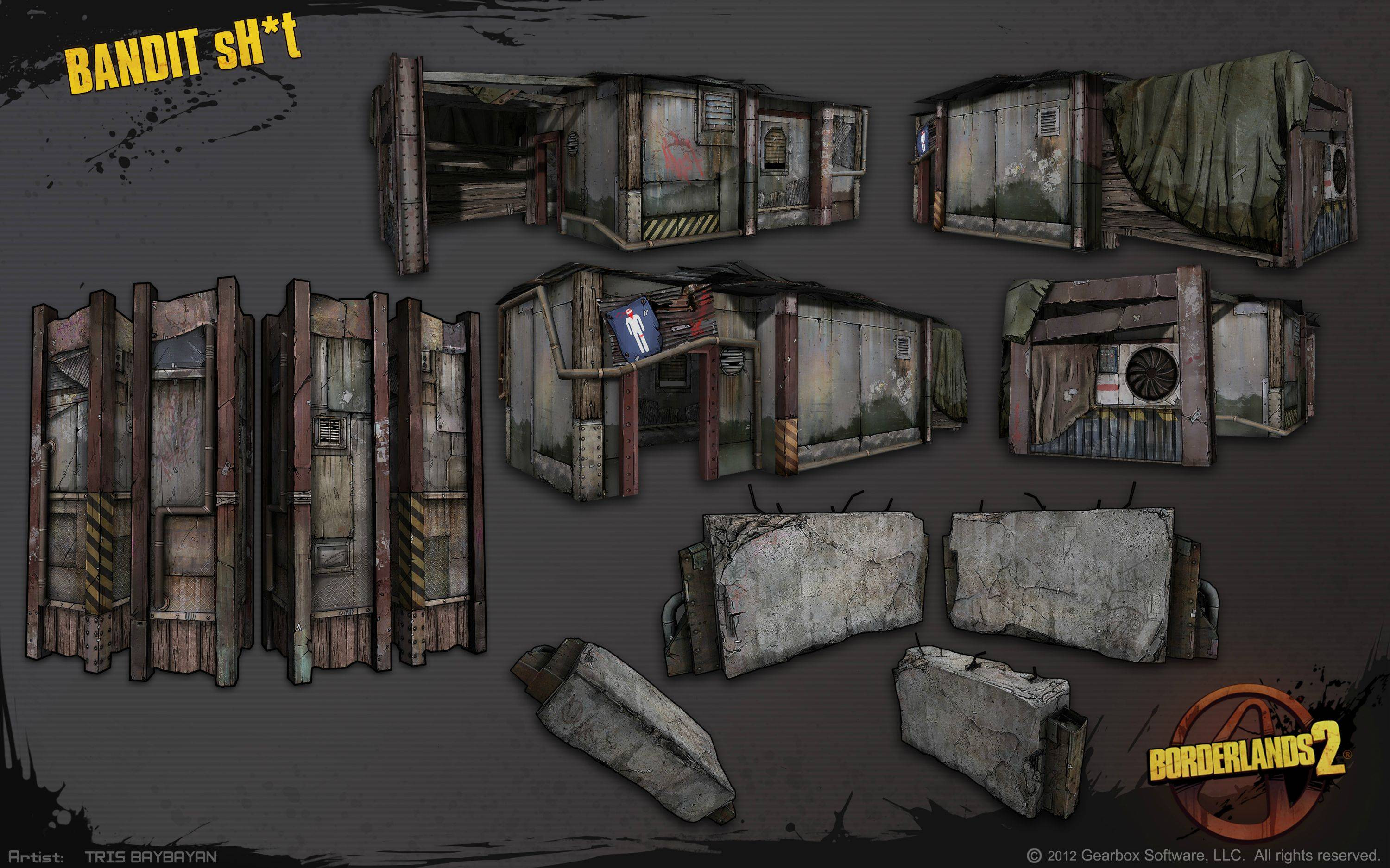 Borderlands textures pack. Borderlands 2 Bandit Art. Borderlands Concept Art. Текстуры бордерлендс. Borderlands постапокалипсис, диорама, окружающая среда,.