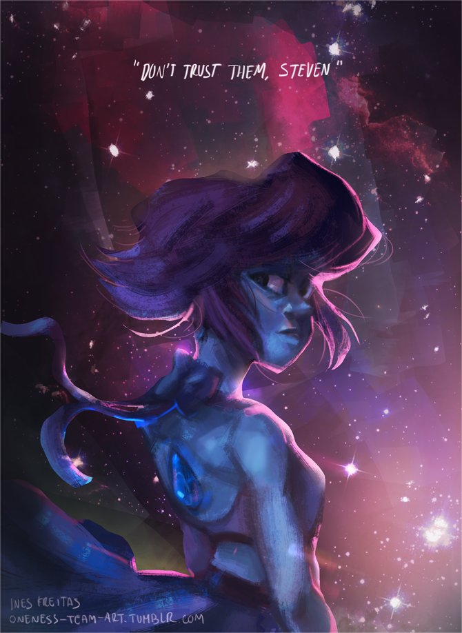 Fanart painting of the character Lapis Lazuli from the animated show &q...