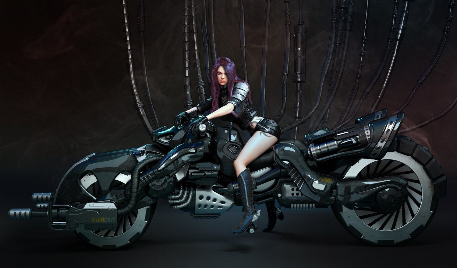 Cyberpunk motorcycle art фото 39