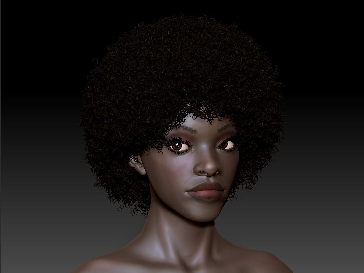 Black hair zbrush on sale