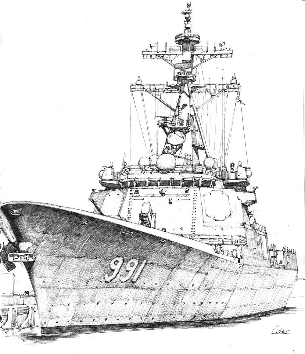 Navy Ship Profile Drawing