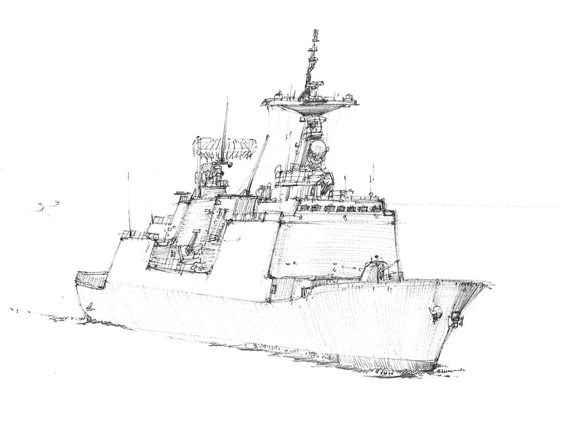 Do Won - Battle ship Pen Drawing