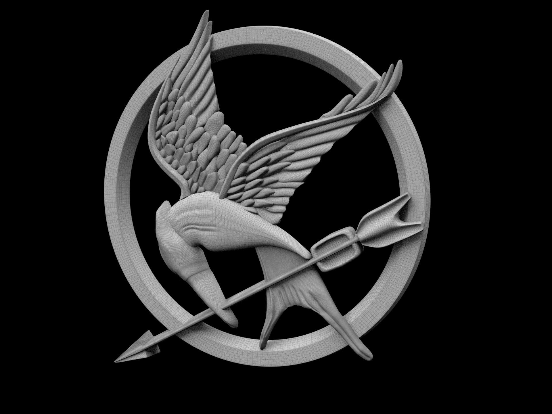 Mockingjay Symbol Black And White