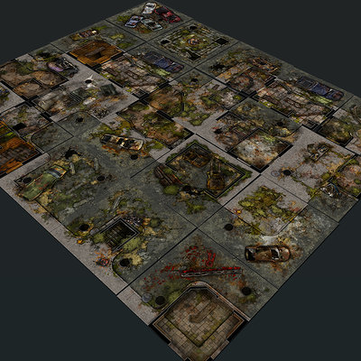 Adolfo navarro humans vs alien plants board game tiles