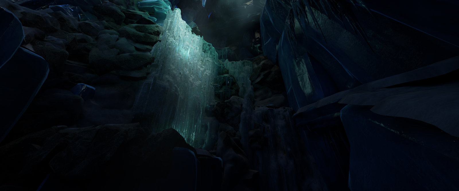 Level art, Light artist, Modelling rocks and Frozen fall