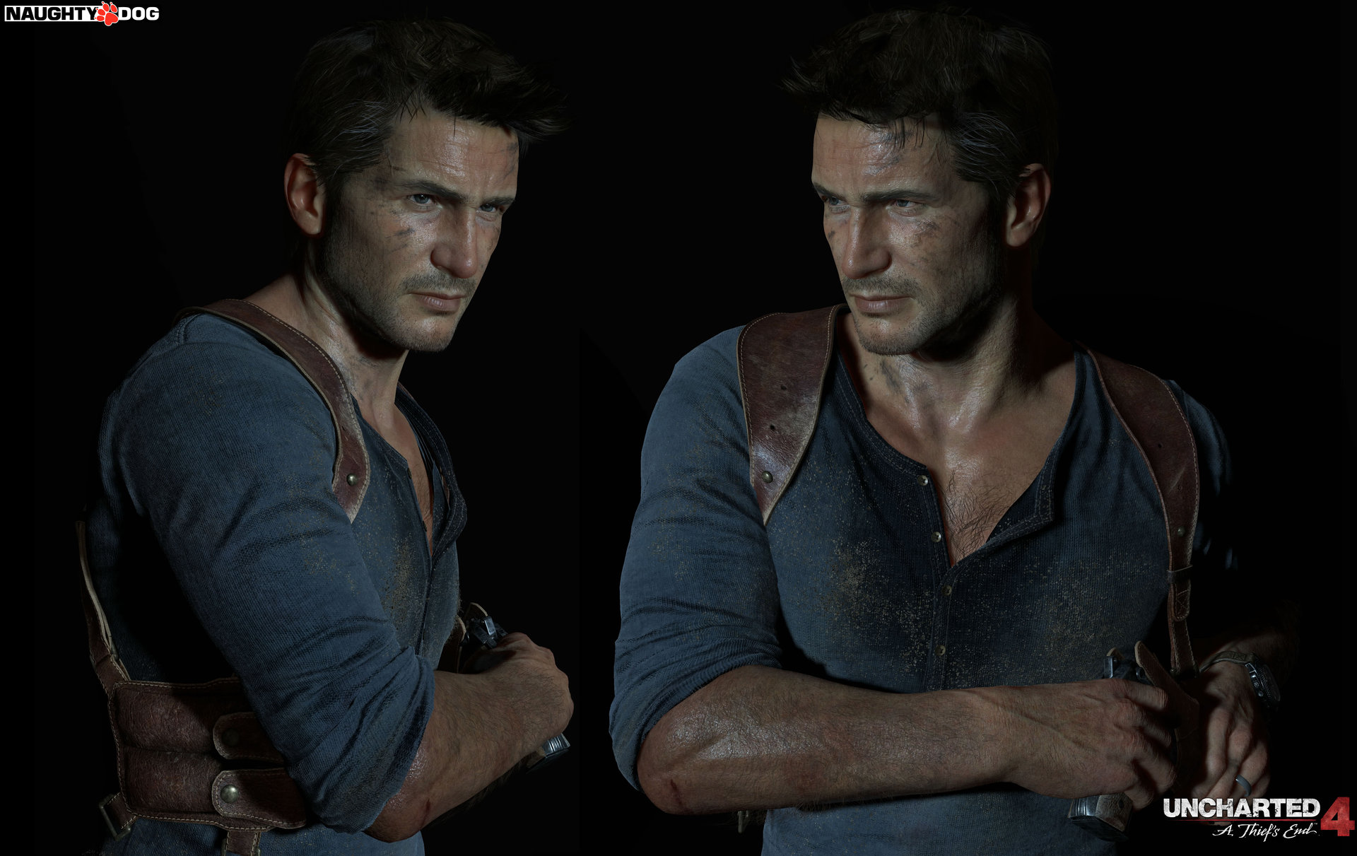 Nathan Drake Face Art - Uncharted: Drake's Fortune Art Gallery