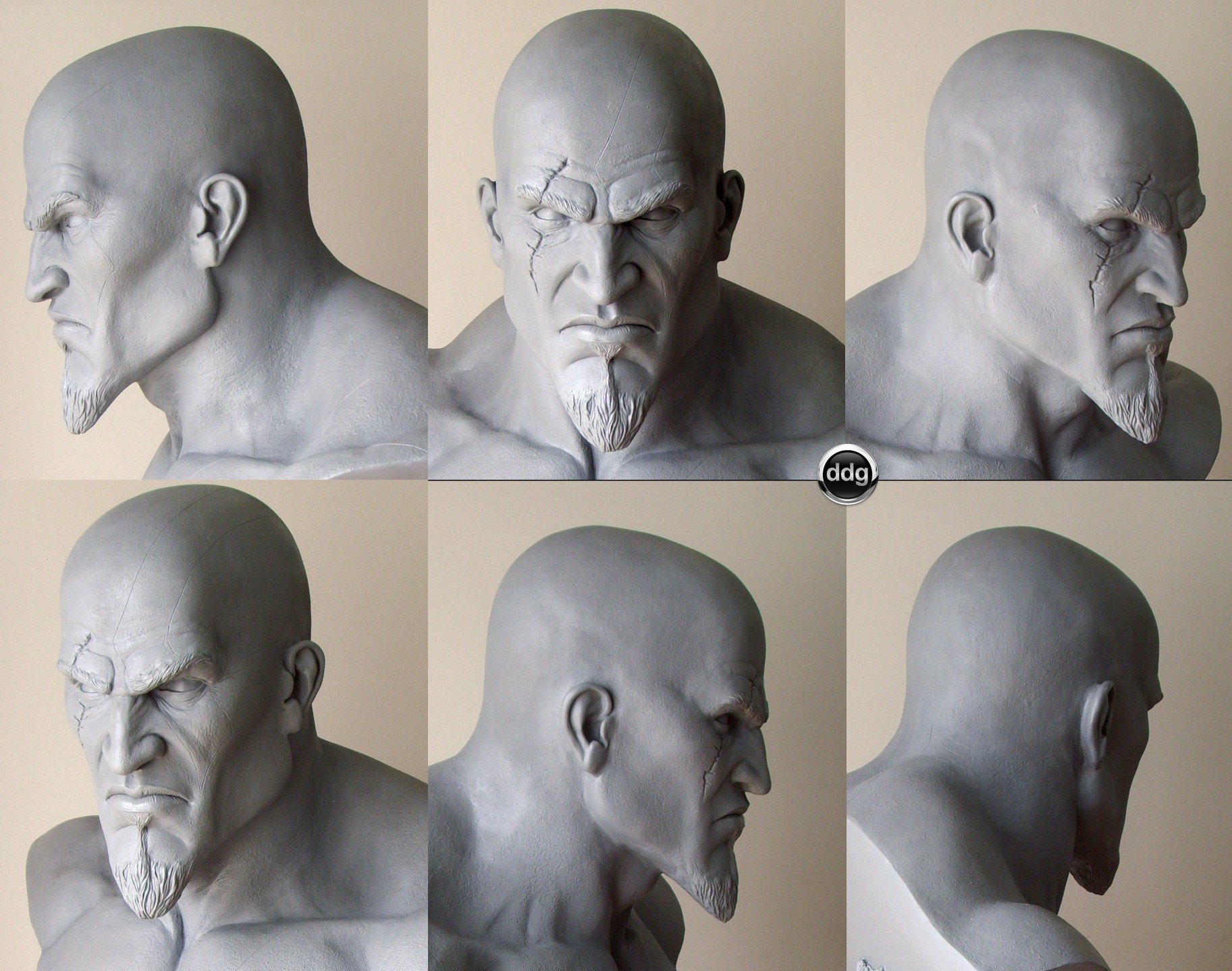 Busts and bas-reliefs of famous people - Kratos God of War