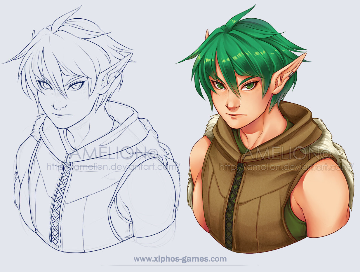 Artstation Xiphos Games Green Hair Boy Amelion