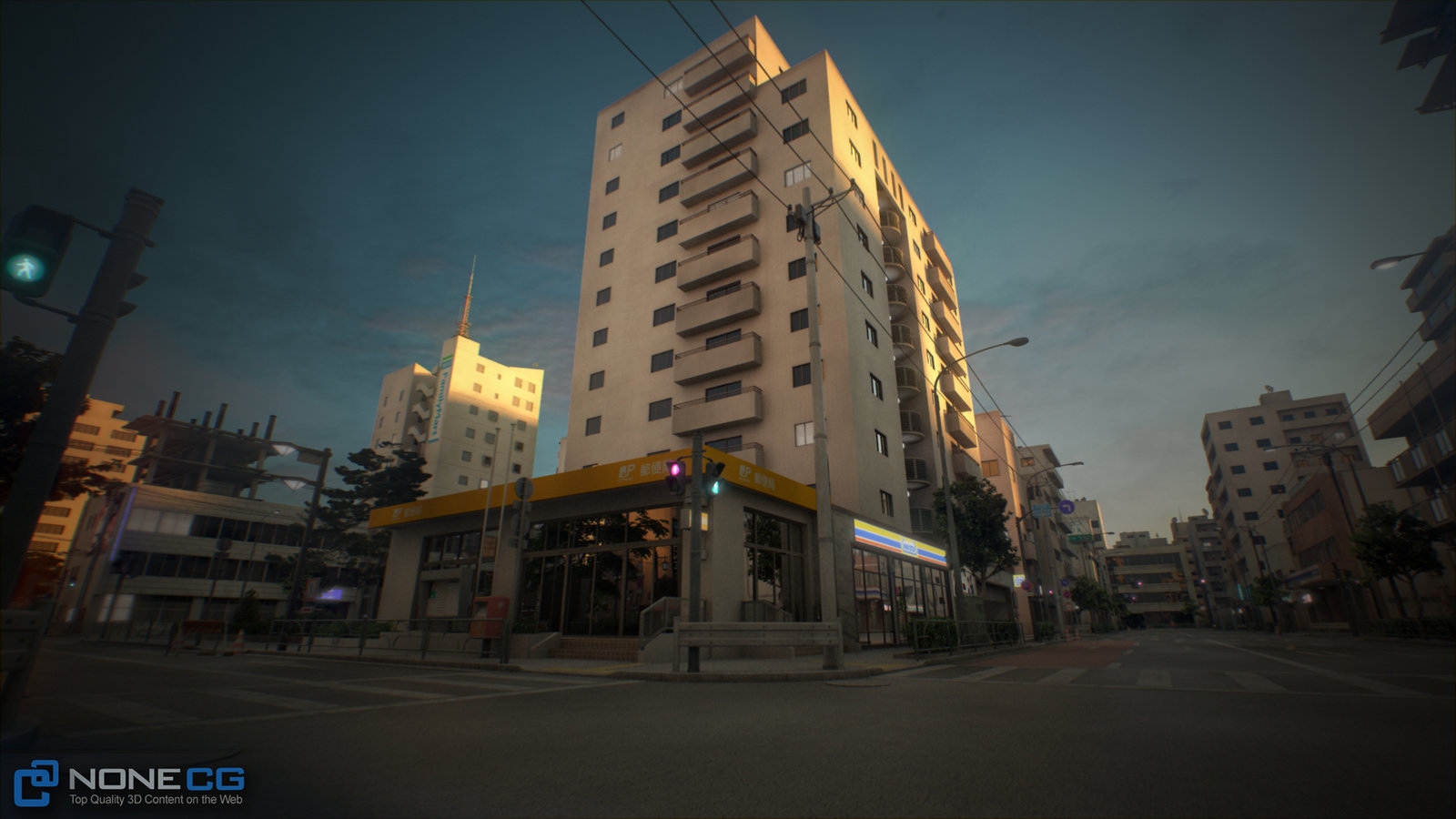 3D Japan City Tileable Blocks by NoneCG