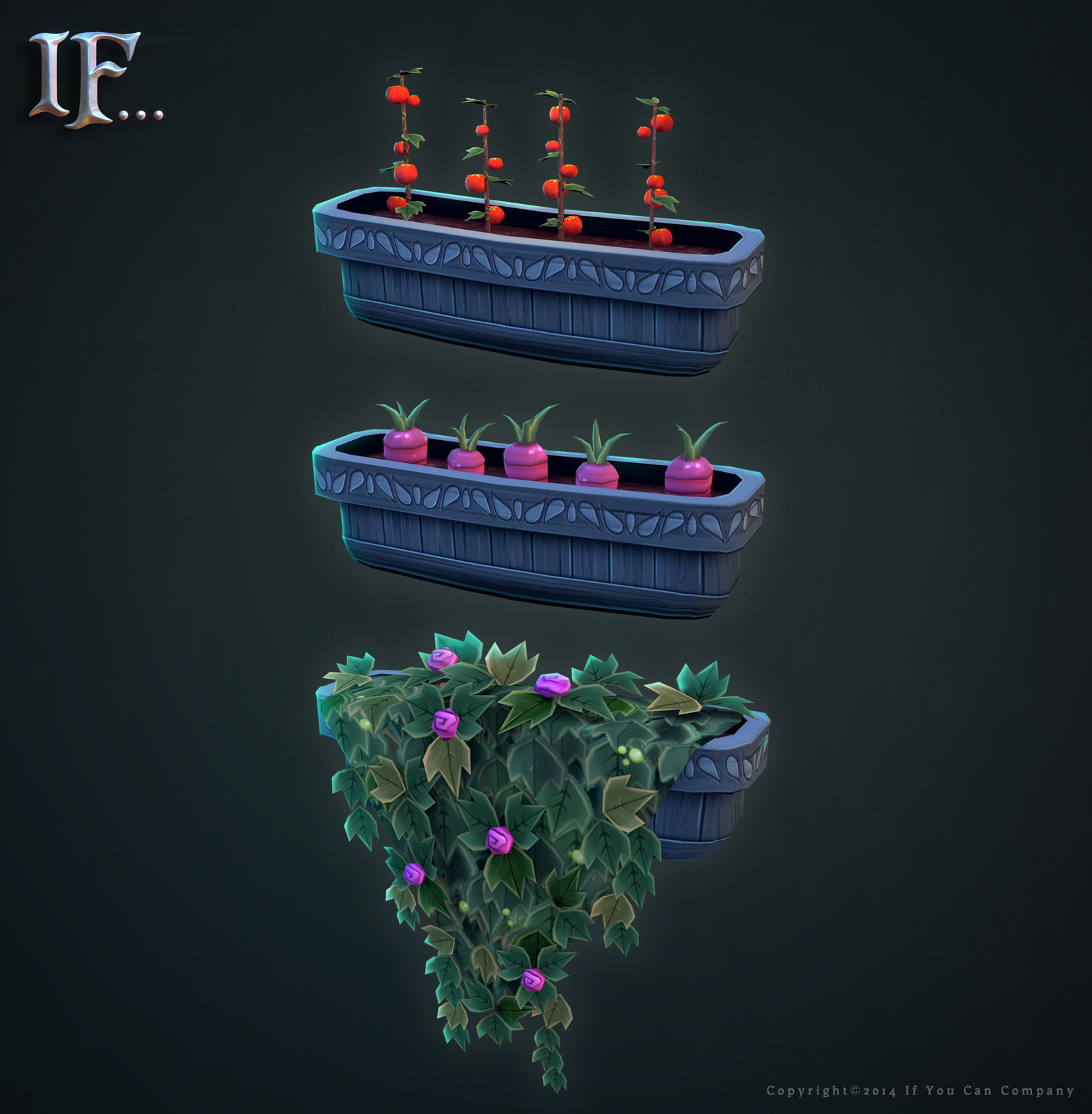 Imago plant pots modeled and textured by me