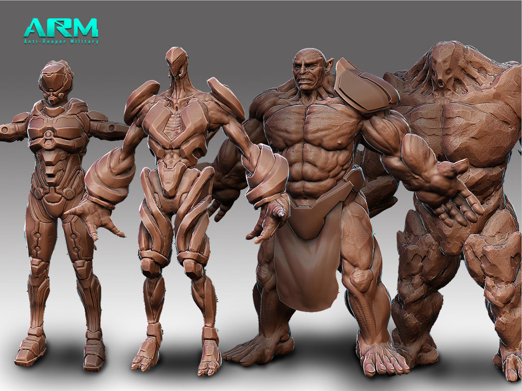 David Huang Arm Character Concept Art High Poly