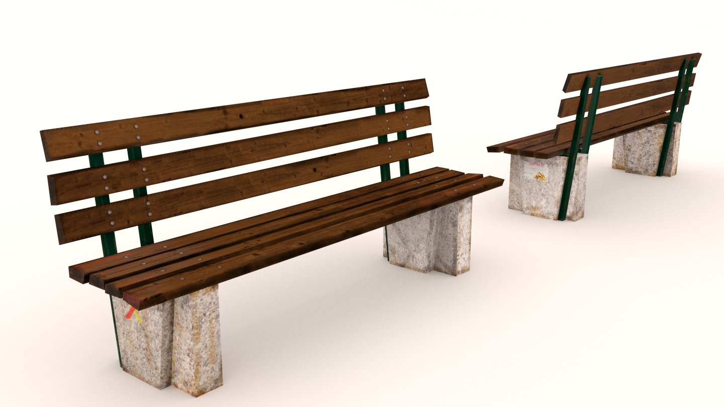 Artstation Park Bench Game Asset Jorge Monteiro