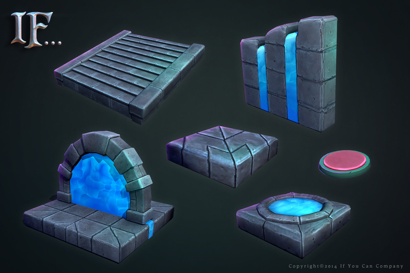 Modular pieces created for the Water Temple. Modeled and textured by me.