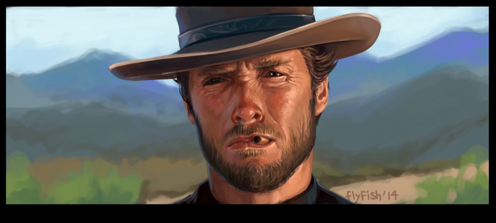 Clint Eastwood portrait.