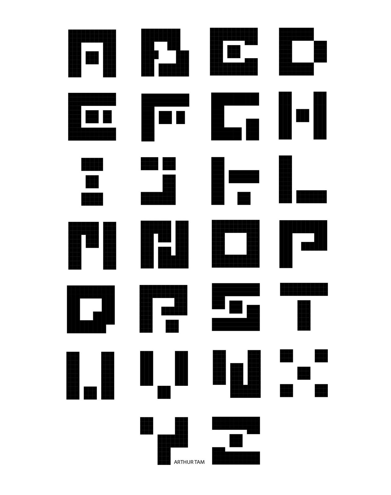 Blocky Abstract Font 