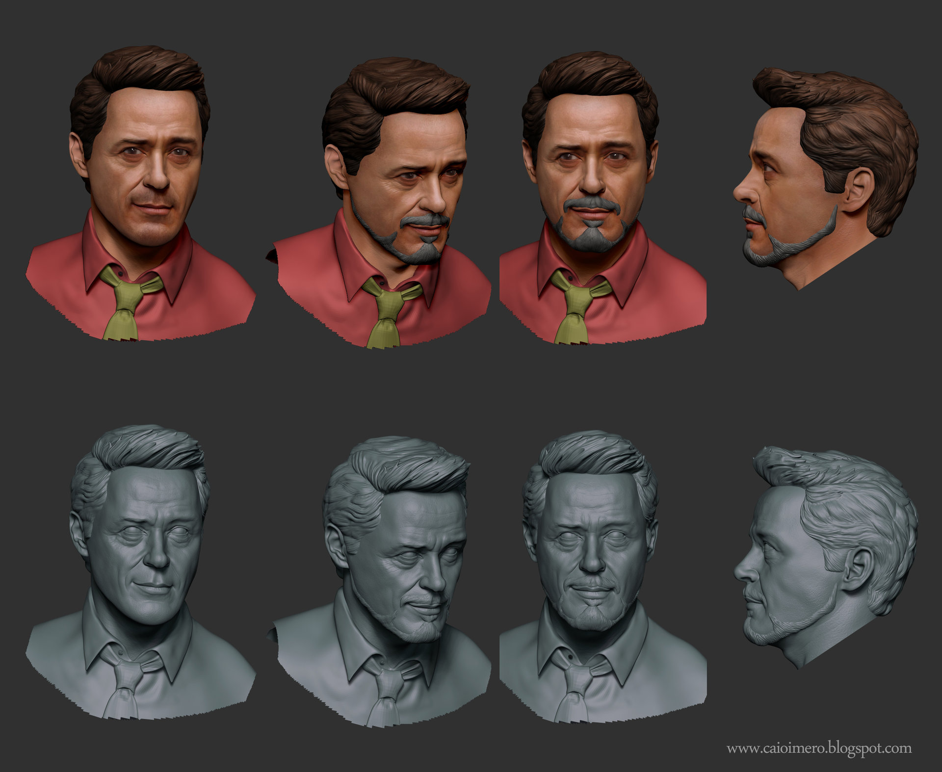Artstation Robert Downey Jr Head Model Caio Imero
