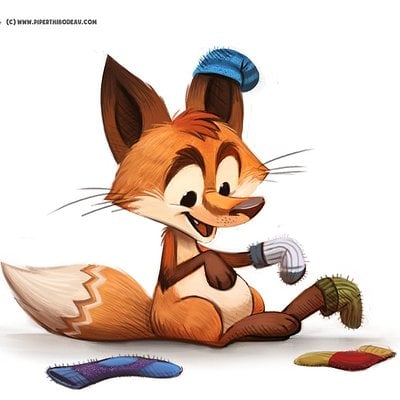 Piper thibodeau day 836 fox in socks by cryptid creations d8kplg2