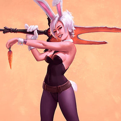 Battle Bunny Easter Greetings (Elvgren Tribute)