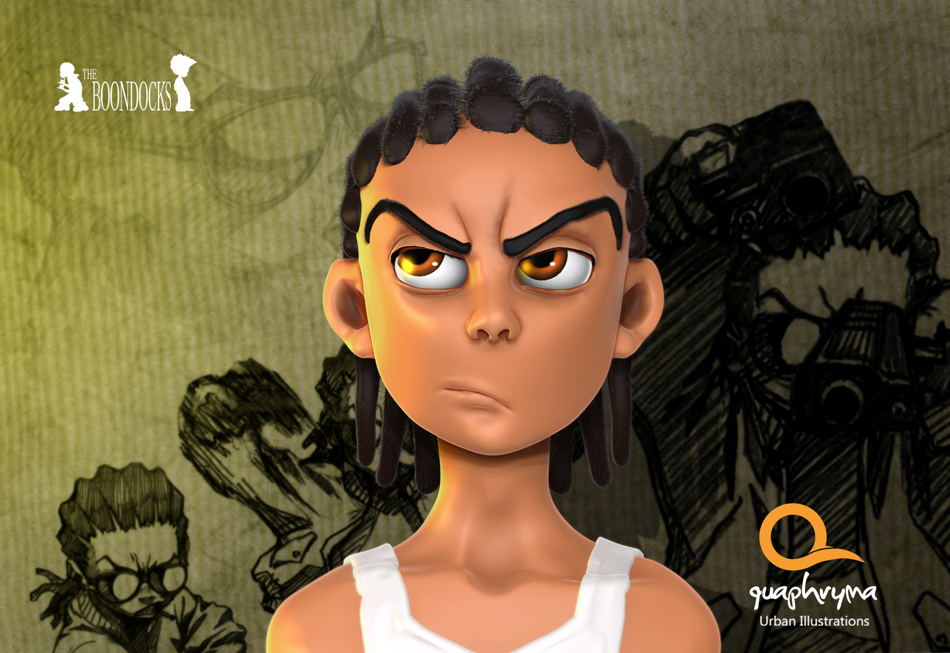 Artstation The Boondocks Huey And Riley Freeman Pappy Kwadwo Frimpong Amaning