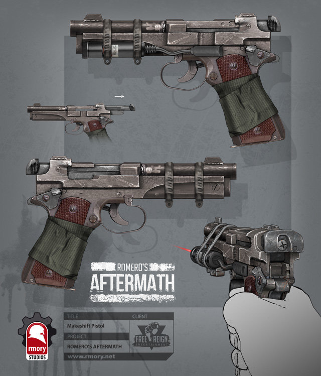 romero's aftermath - makeshift pistol for freereign entertainment by rmory studios