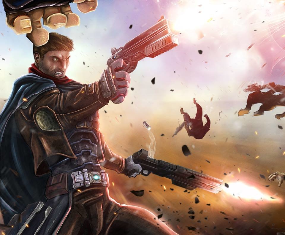 TitanArt7 - "Gun battle" Titan Corps™ illustration (cropped) for the Titan  Corps Spartan Elite upcoming comic book
