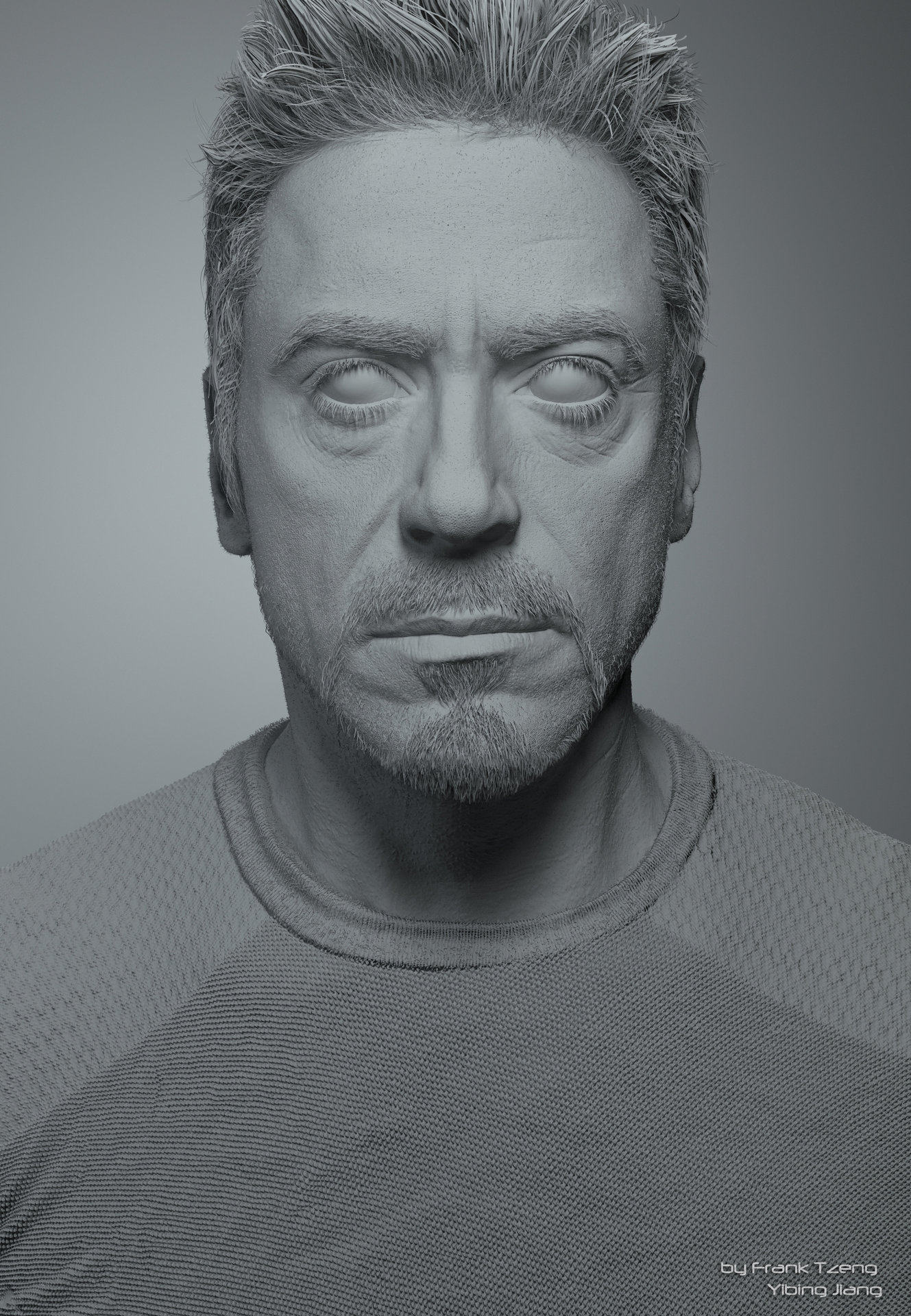 Artstation Realistic Cg Portrait Of Robert Downey Jr Ironman