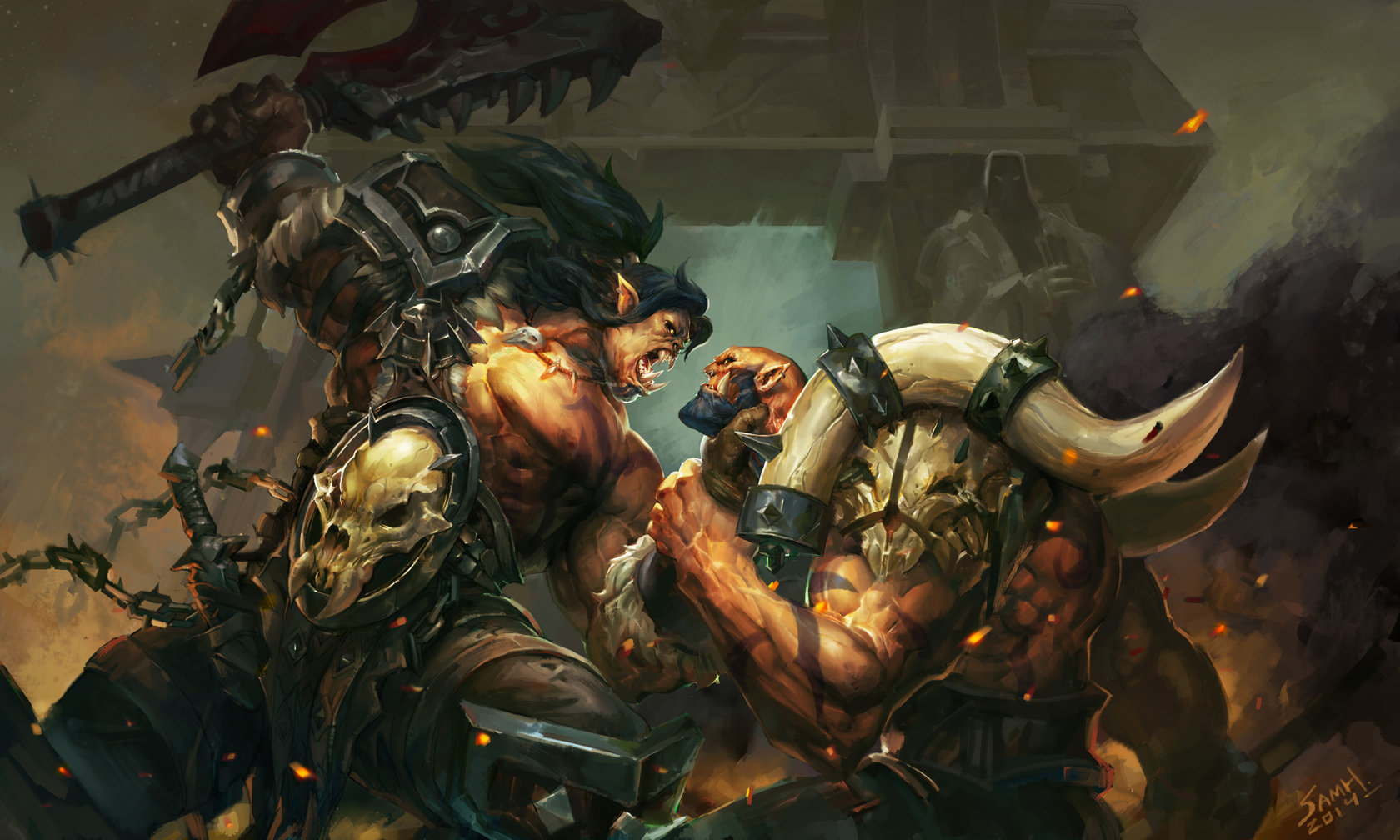WARLORDS OF DRAENOR-Grom·Hellscream and his son.