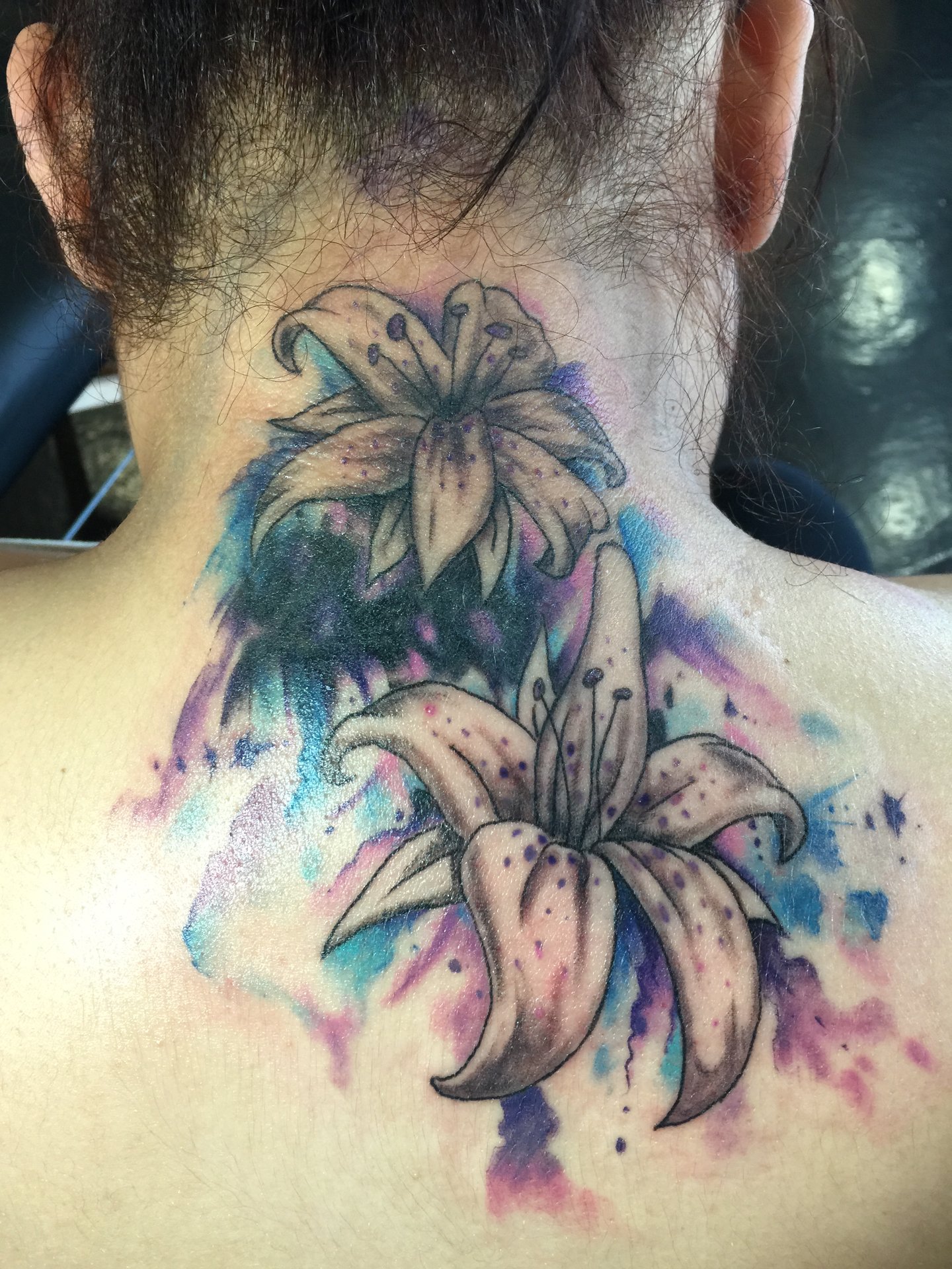Honorable Society on Twitter Amazing watercolor tattoo by Monty  watercolortattoo tigerlily flowers art tattoos weho  httptcoHcBGRZUPUe  X