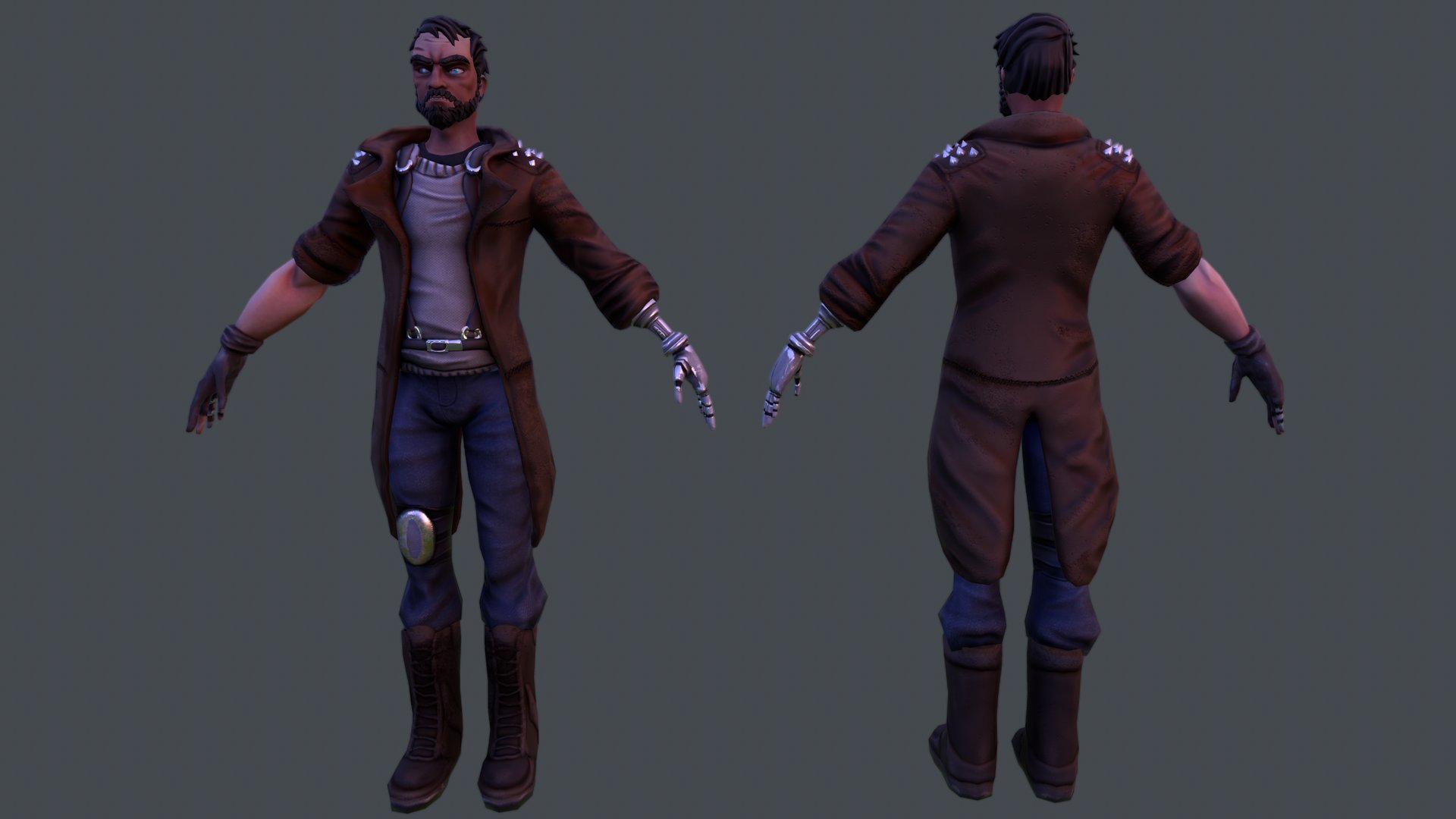 Artstation Jack Cyberpunk Gun Store Owner Neon Rain
