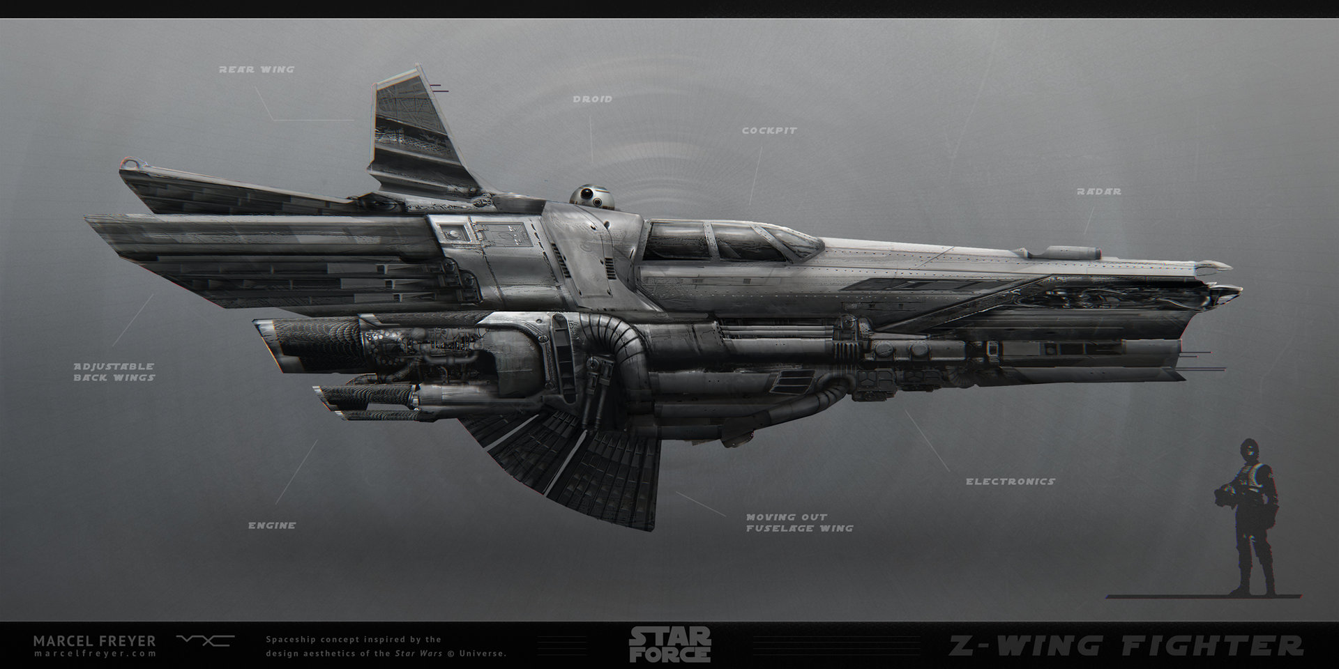 Artstation Z Wing Fighter Inspired By Star Wars Marcel Freyer Starwars starfighter starwarsfanart star wars digitalfanart fanart starship starwarsstarship 3d. z wing fighter inspired by star wars