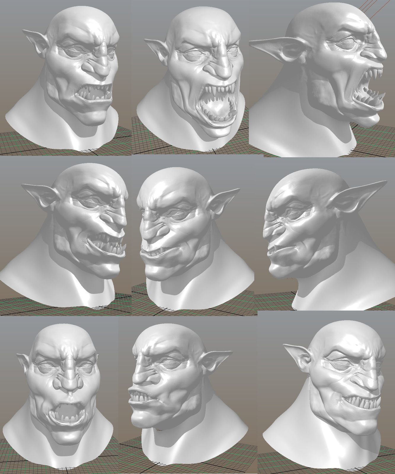 Early tests building a joint-based face rig (no blendshapes used)