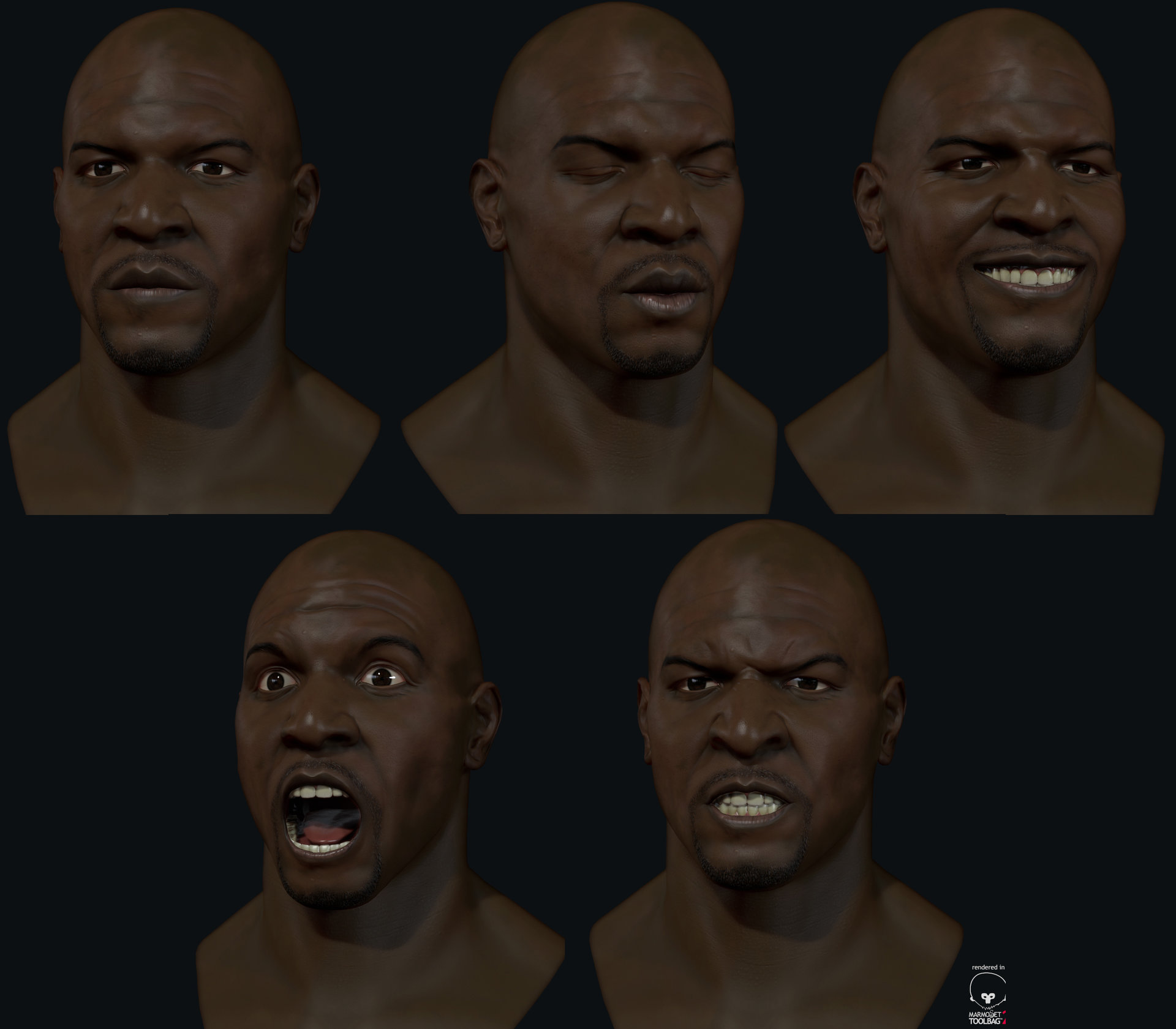 Artstation Terry Crews Facial Study Soojong Kim