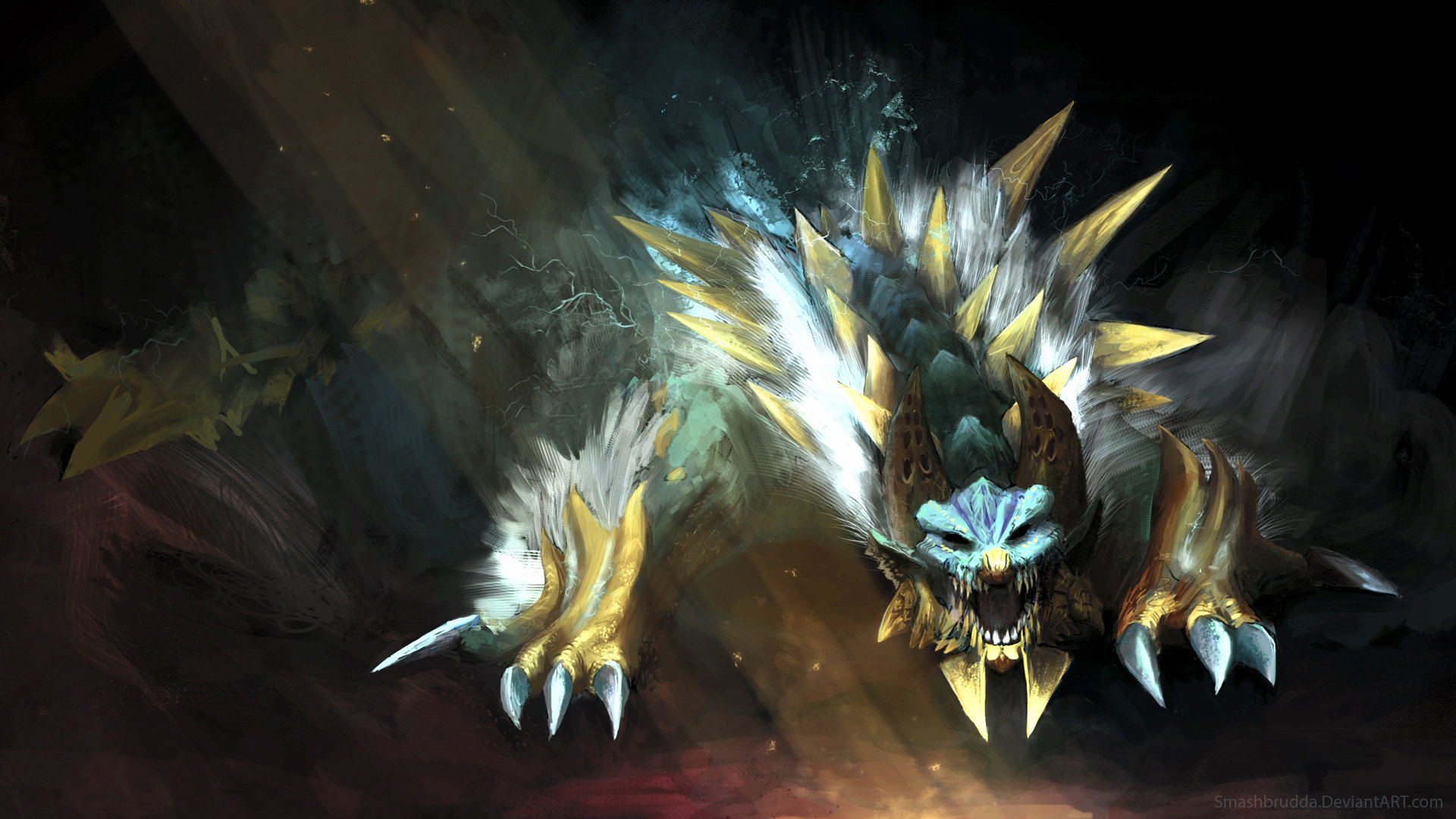 Artstation First Commission Ever Zinogre From Monster Hunter