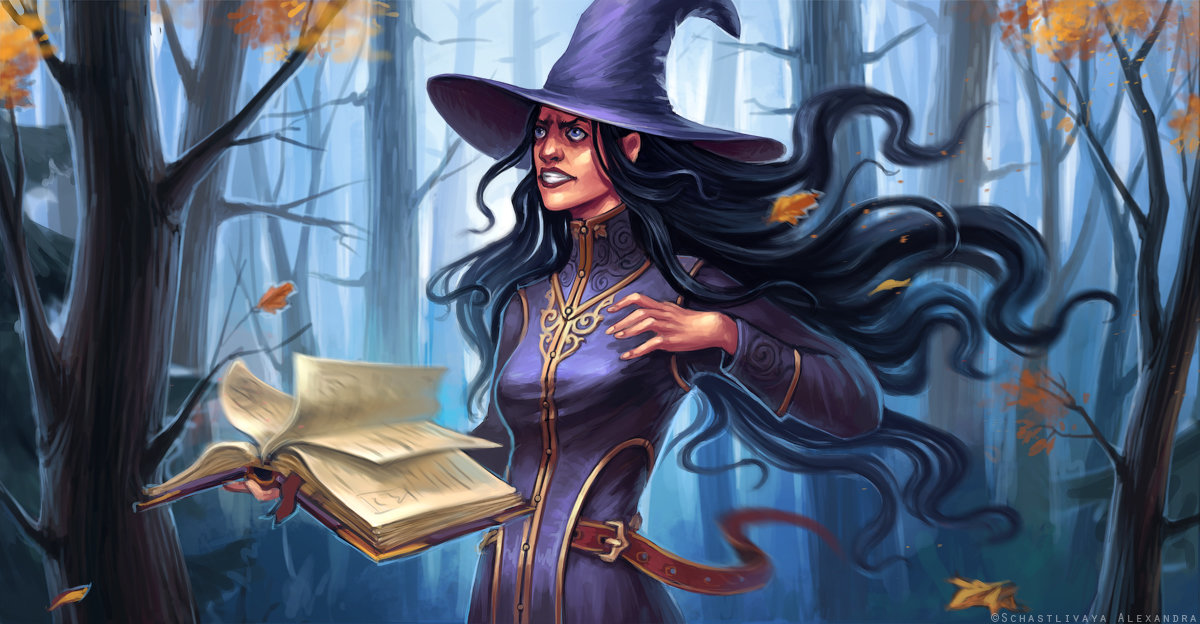 Anime girl casting spell