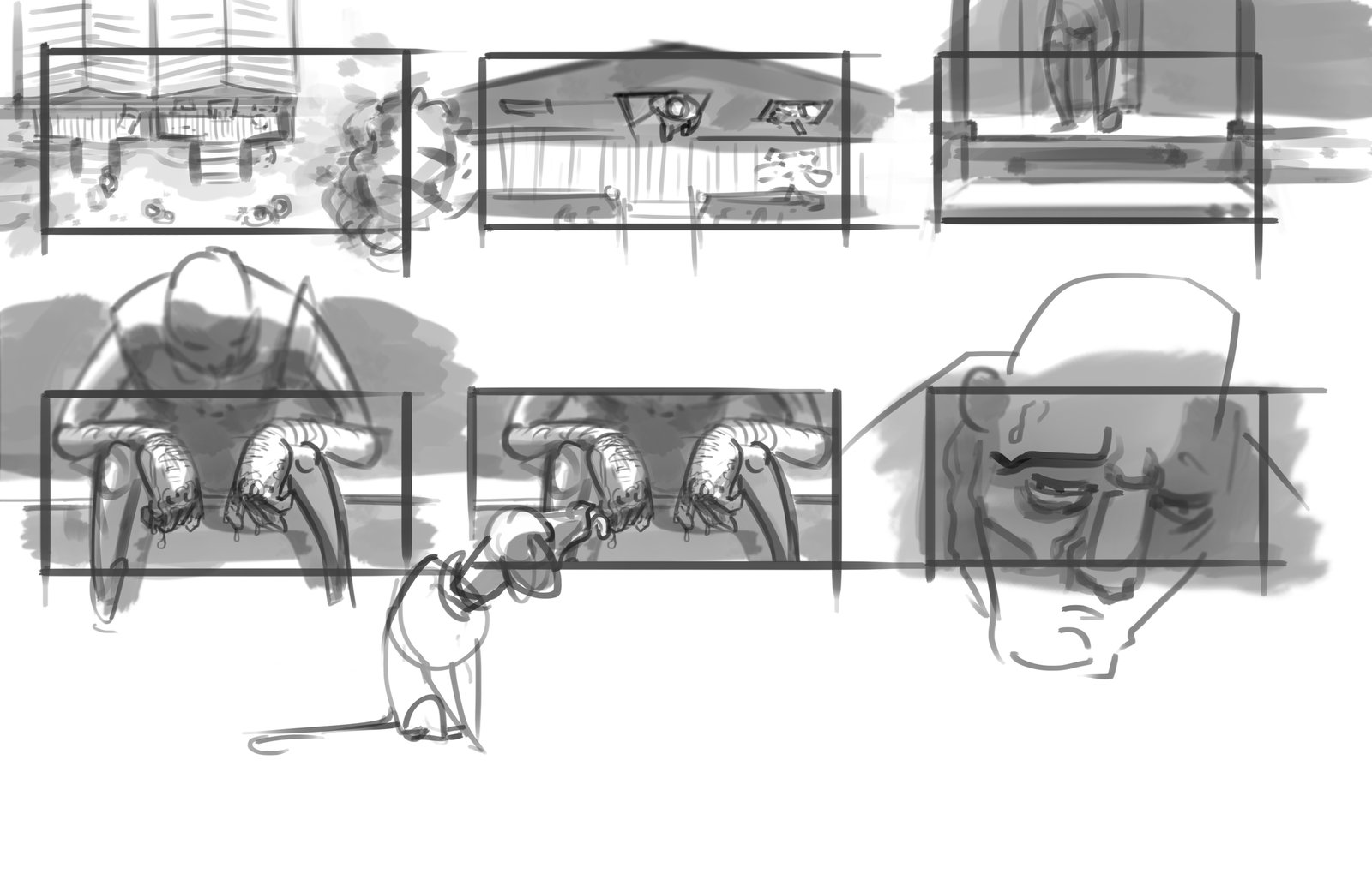 Storyboard panel by Pascal Laquerre