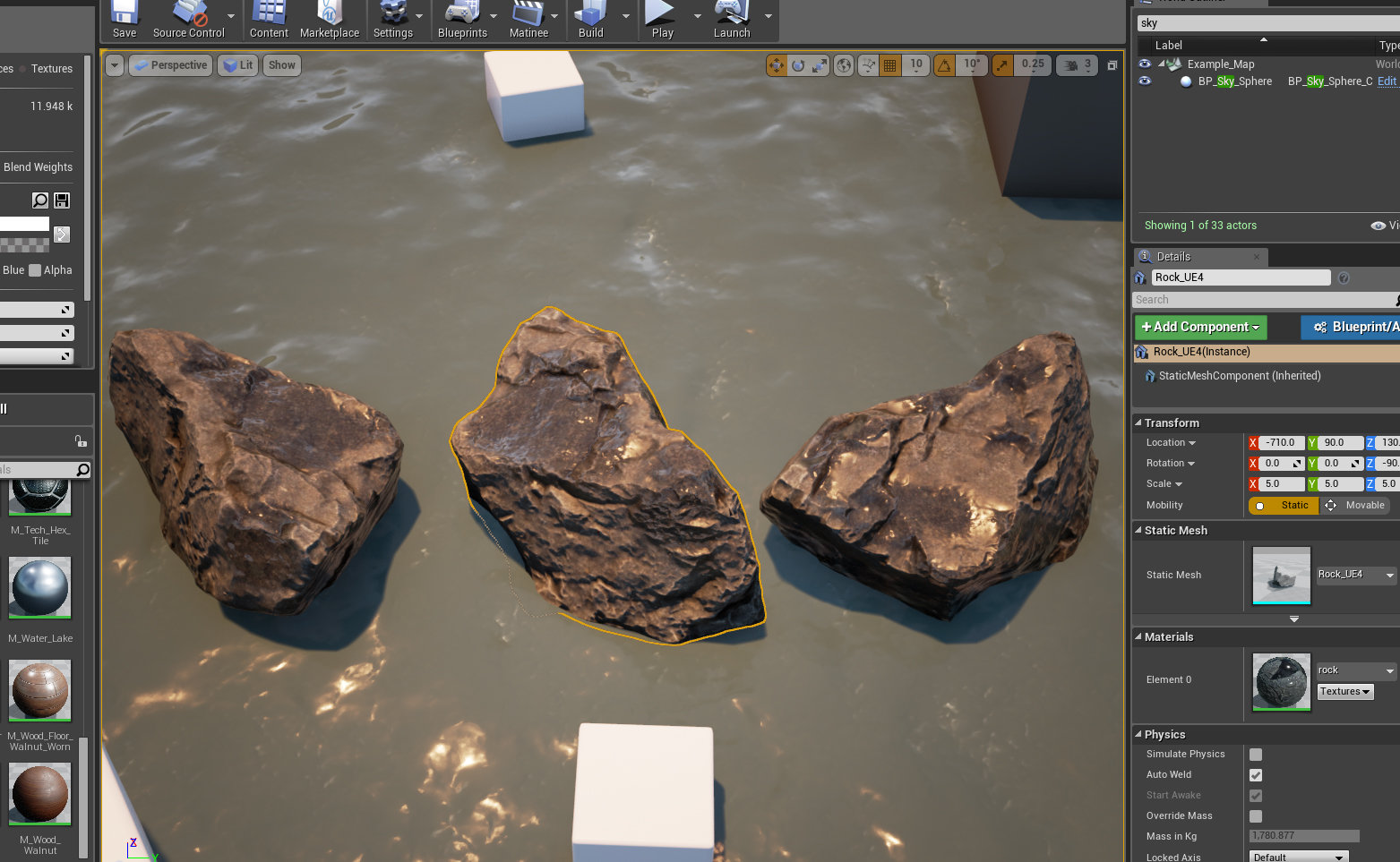 Vertex painted roughness and hue in UE4