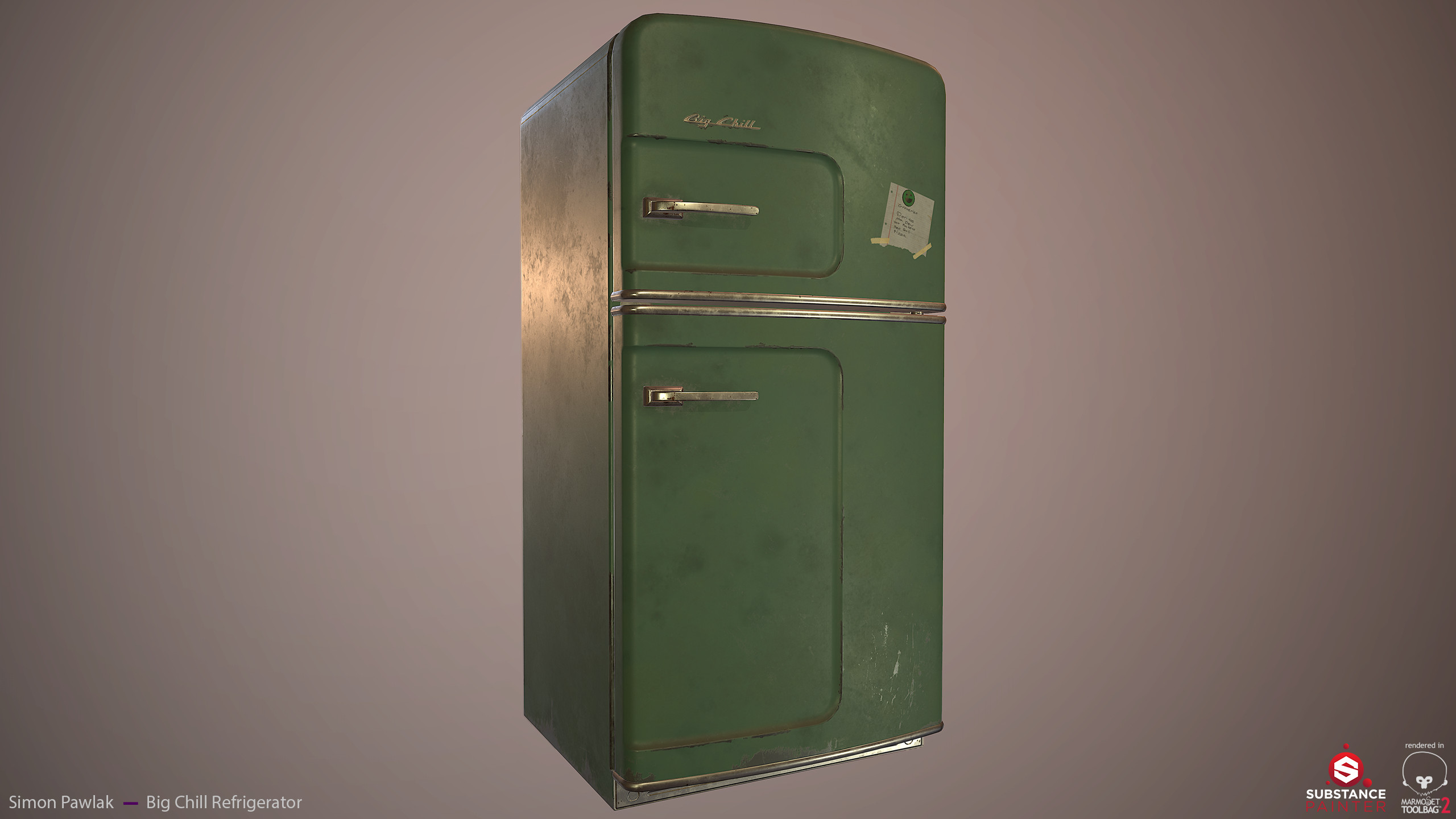 ArtStation - Retro Big Chill Refrigerator ( 1960 Vintage Edition )
