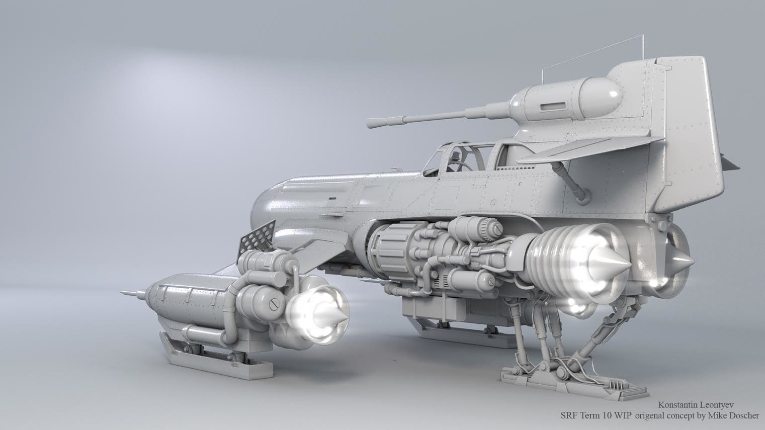 Konstantin Leontyev 3d Model Of Retro Space Fighter Original