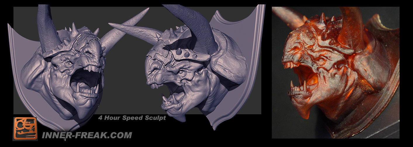 ZBrush to the left, print to the right