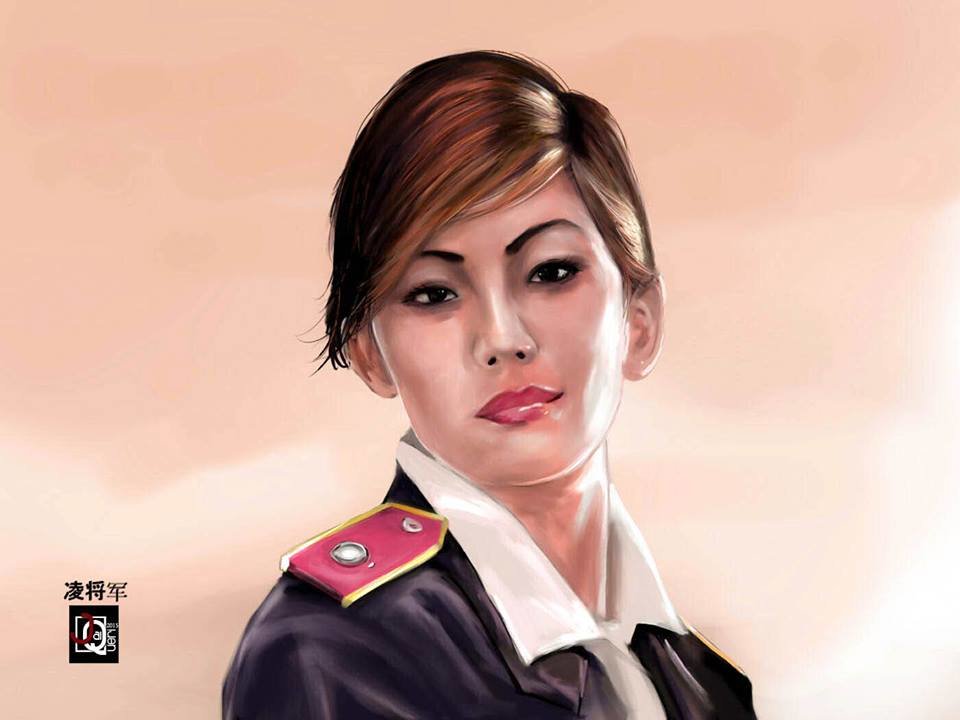 Generals Command and conquer, General Leang 凌将军 portrait, color study. 