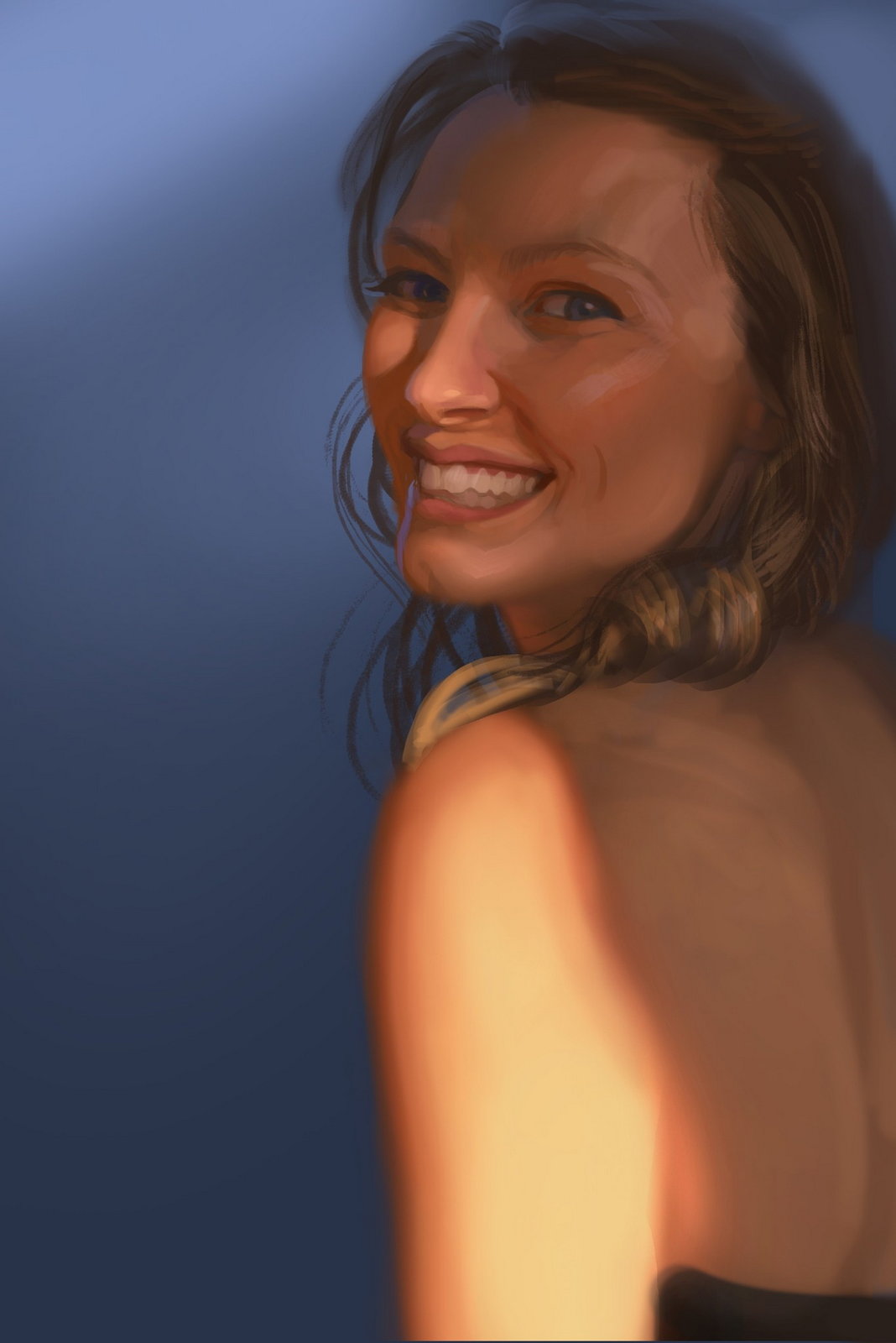 Adding details to and starting to realize some of her features.