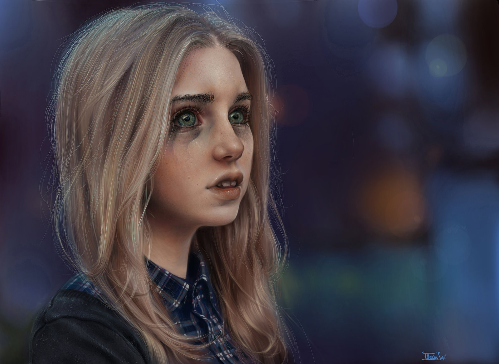 Artstation Crying Girl Elena Sai