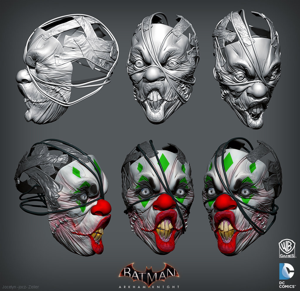 ArtStation - Batman: Arkham Knight DLC, Joker Thug Mask Zbrush