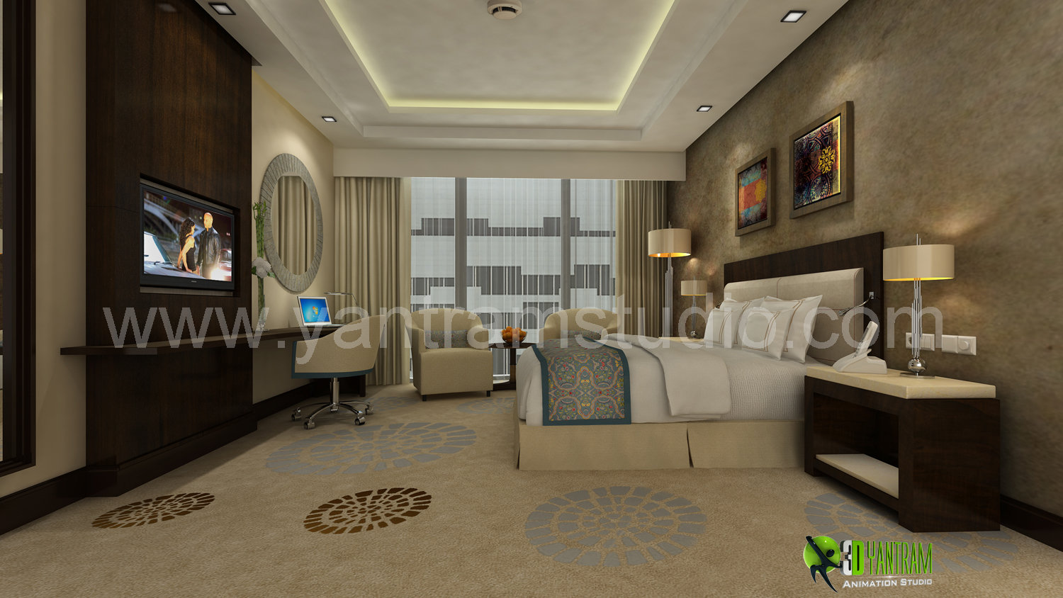 Artstation Beautiful 3d Classic Interior Design Rendering For