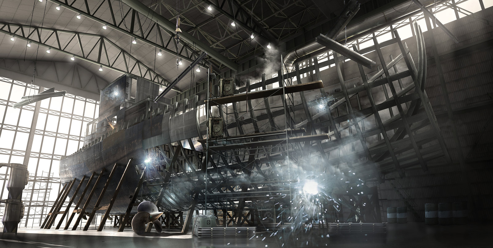 Hidro 220 3dbase and matte painting